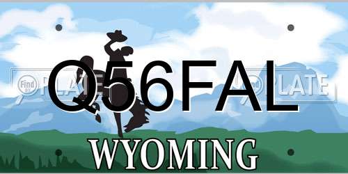 Q56FAL Wyoming License Plate