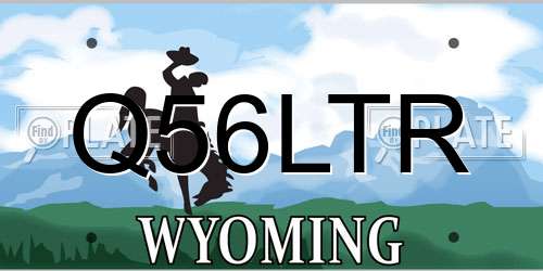 Q56LTR Wyoming License Plate