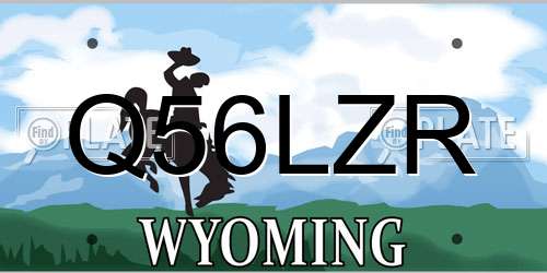 Q56LZR Wyoming License Plate