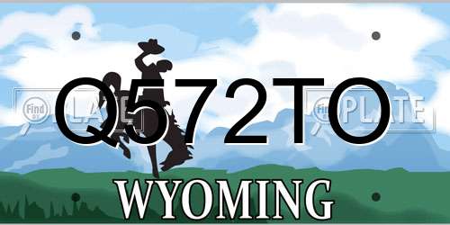 Q572TO Wyoming License Plate