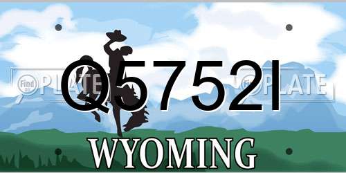 Q5752I Wyoming License Plate