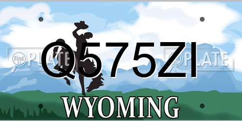 Q575ZI Wyoming License Plate