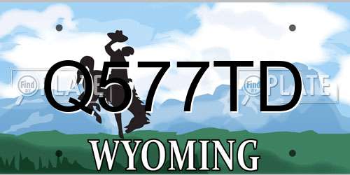 Q577TD Wyoming License Plate