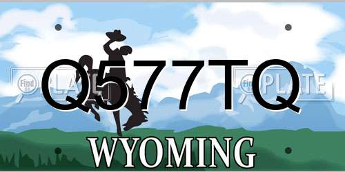 Q577TQ Wyoming License Plate