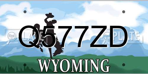 Q577ZD Wyoming License Plate