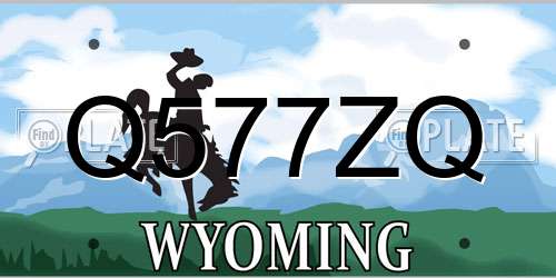 Q577ZQ Wyoming License Plate