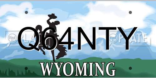 Q64NTY Wyoming License Plate