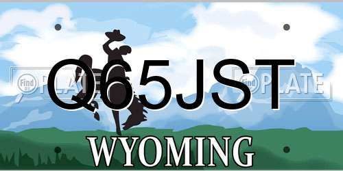 Q65JST Wyoming License Plate