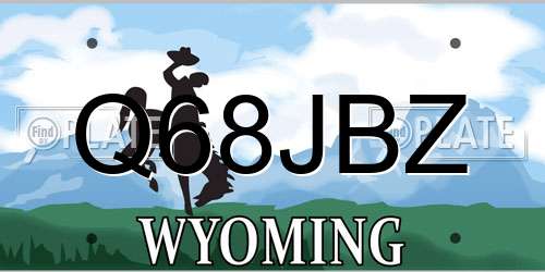 Q68JBZ Wyoming License Plate
