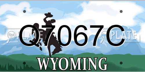 Q7067C Wyoming License Plate