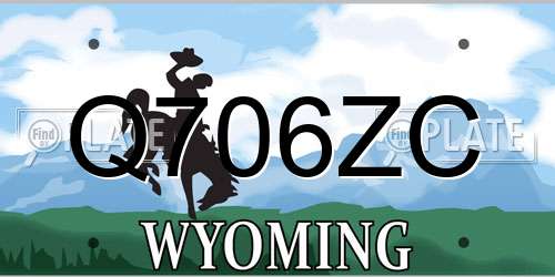 Q706ZC Wyoming License Plate