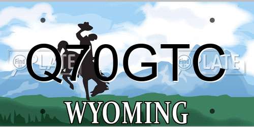 Q70GTC Wyoming License Plate
