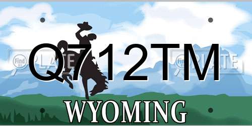 Q712TM Wyoming License Plate