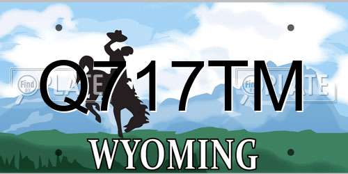 Q717TM Wyoming License Plate