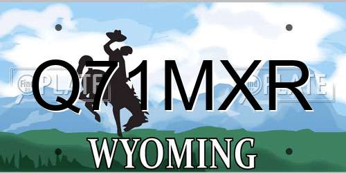 Q71MXR Wyoming License Plate