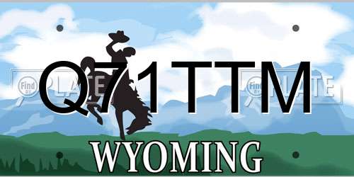 Q71TTM Wyoming License Plate