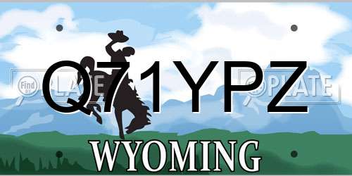 Q71YPZ Wyoming License Plate