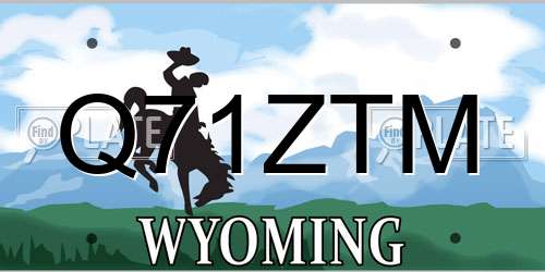 Q71ZTM Wyoming License Plate