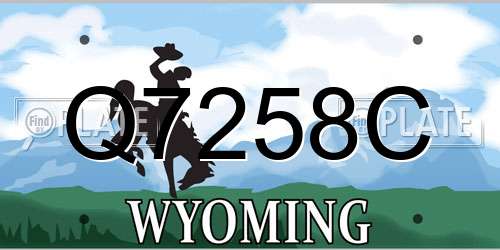 Q7258C Wyoming License Plate