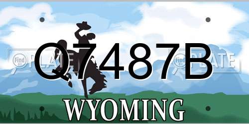 Q7487B Wyoming License Plate