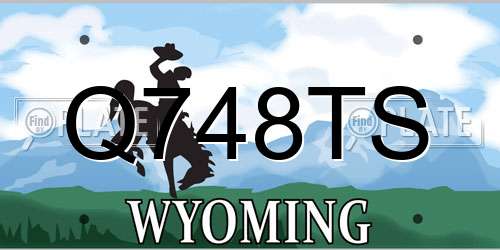Q748TS Wyoming License Plate