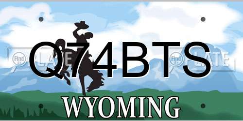 Q74BTS Wyoming License Plate
