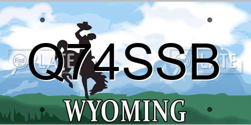 Q74SSB Wyoming License Plate