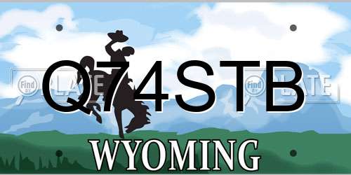 Q74STB Wyoming License Plate