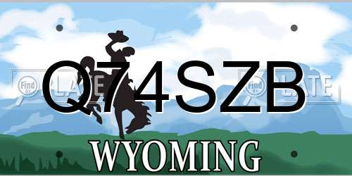 Q74SZB Wyoming License Plate