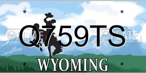 Q759TS Wyoming License Plate