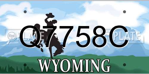 Q7758C Wyoming License Plate