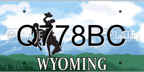 Q778BC Wyoming License Plate