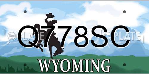 Q778SC Wyoming License Plate
