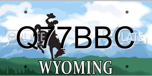 Q77BBC Wyoming License Plate