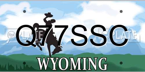 Q77SSC Wyoming License Plate