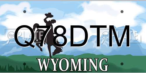 Q78DTM Wyoming License Plate