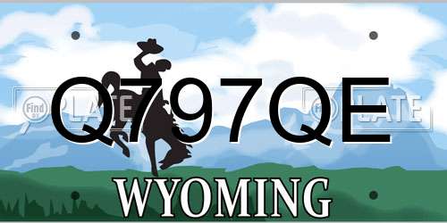 Q797QE Wyoming License Plate