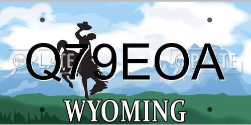 Q79EOA Wyoming License Plate