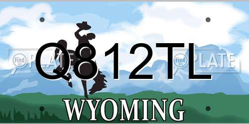 Q812TL Wyoming License Plate