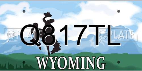 Q817TL Wyoming License Plate
