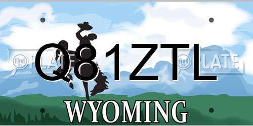 Q81ZTL Wyoming License Plate
