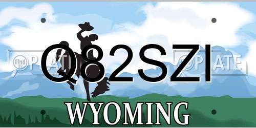 Q82SZI Wyoming License Plate