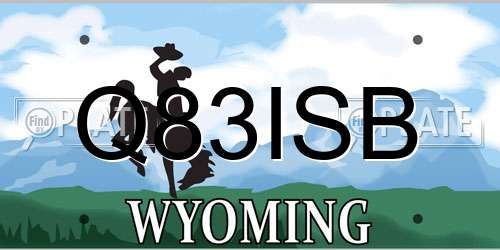 Q83ISB Wyoming License Plate