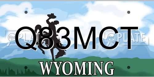 Q83MCT Wyoming License Plate