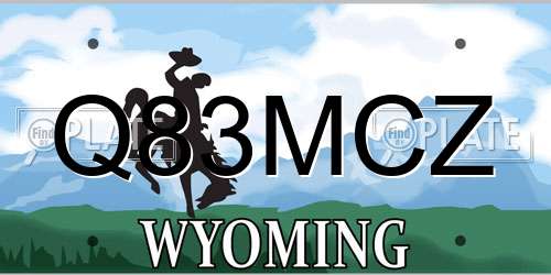 Q83MCZ Wyoming License Plate