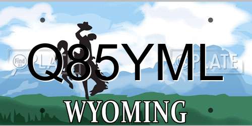 Q85YML Wyoming License Plate