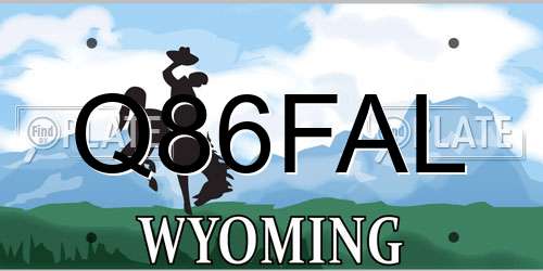 Q86FAL Wyoming License Plate