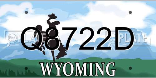 Q8722D Wyoming License Plate