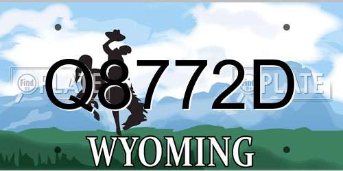 Q8772D Wyoming License Plate