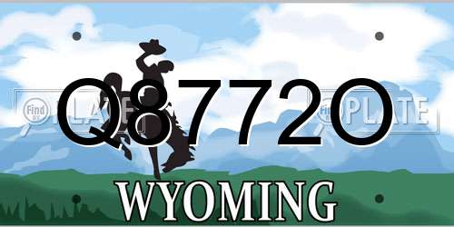 Q8772O Wyoming License Plate